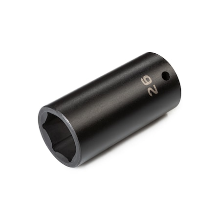 Tekton 1/2 Inch Drive x 26 mm Deep 6-Point Impact Socket SID23126