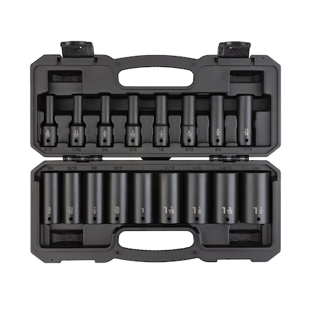 Tekton 1/2 Inch Drive Deep 6-Point Impact Socket Set, 17-Piece (5/16 - 1-1/4 in.) SID92305