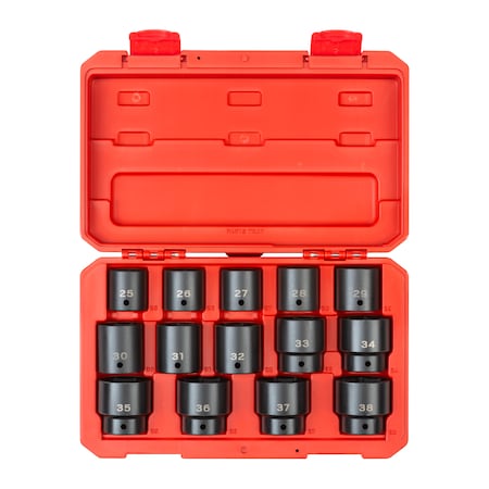 Tekton 1/2 Inch Drive 6-Point Impact Socket Set, 14-Piece (25-38 mm) SID92325