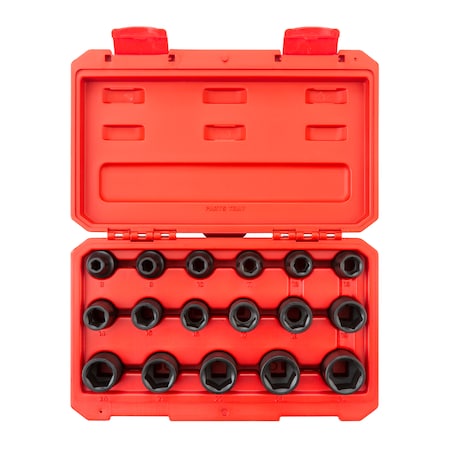 Tekton 1/2 Inch Drive 6-Point Impact Socket Set, 17-Piece (8-24 mm) SID92321