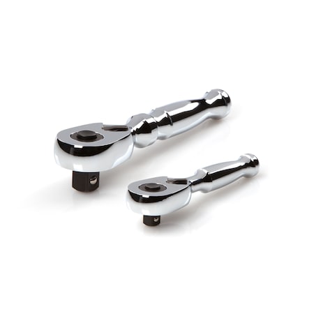 Tekton 1/4, 3/8 Inch Drive Quick-Release Stubby Ratchet Set, 2-Piece (3, 4-1/2 in.) SRH91105