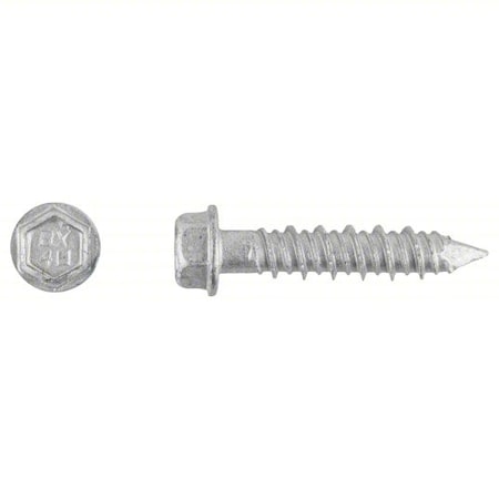 Red Head Tapcon Masonry Screw, 1/4" Dia., Hex, 1-1/4" L, 410 Stainless Steel Silver Climashield, 100 PK 3367907