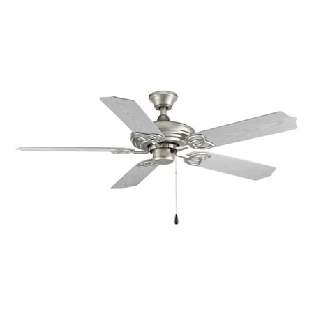 Progress Lighting Ceiling Fan, 5 Blades, Three speed triple capacitor speed control, manual reverse control Speeds P2502-141