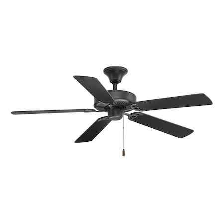 Progress Lighting Ceiling Fan, 5 Blades, Three speed triple capacitor speed control, manual reverse control Speeds P2501-143