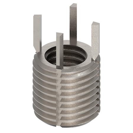 Zoro Select Key Locking Thread Insert, Heavy Wall, 4 Keys, 1/2"-13 Int Thrd Sz, 11/16"-11 Ext Thrd Sz, 10 PK 217-077306