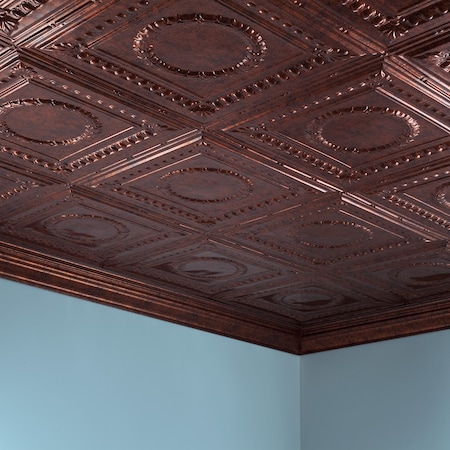 Fasade Rosette 2Ftx4Ft Glue Up Ceiling Til, PK 5, 5 PK PG5418