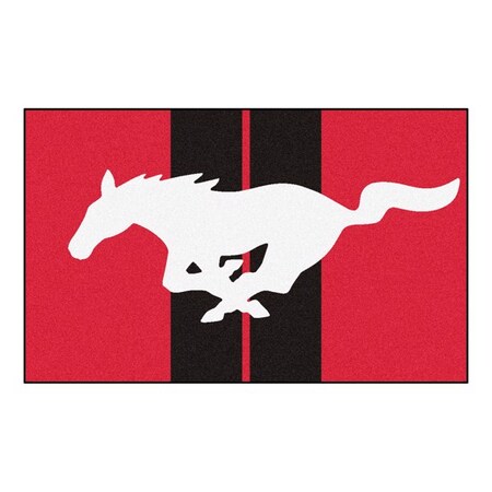 Fanmats Mustang Horse, 4 ft.x6 ft. Rug, Red 16648