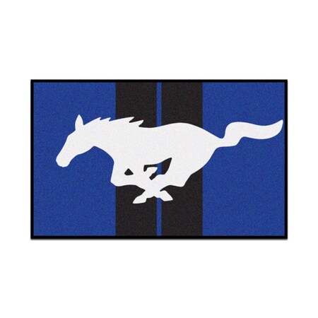 Fanmats Mustang Horse, 4 ft.x6 ft. Rug, Blue 16647
