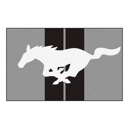Fanmats Mustang Horse Ulti-Mat, 5 ft.x8 ft., Gray 16694