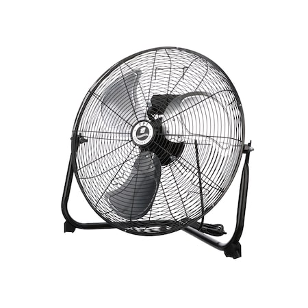 TPI COMMERCIAL Floor Fan, 12", 120V Black Steel Base 1/12 CF-12