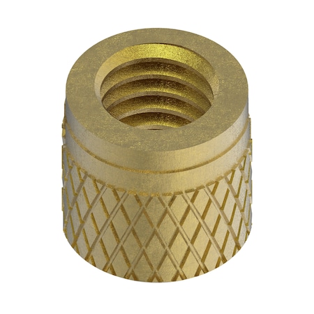 Zoro Select Press Insert, No. 10-32 Int Thrd Sz, 1/4 in L, 17 in Dia., Brass, Plain, PK25 240-332-BR.250-PK25