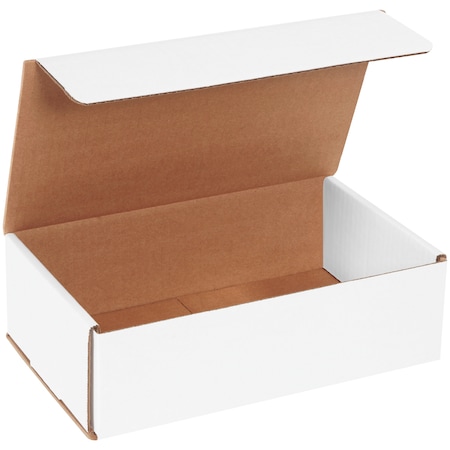 Zoro Select 10 in x 6 in x 3 in Inside H, Literature Mailer, White, Corrugate, Single Wall M1063