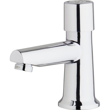Chicago Faucet Metering Sink Faucet, 4" Mount, Polished chrome 1 Hole 3500-E2805ABCP