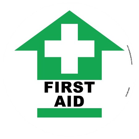 Visual Workplace Floor Sign, High Bond, 12", Round, 60-1609-RO12-S225 60-1609-RO12-S225