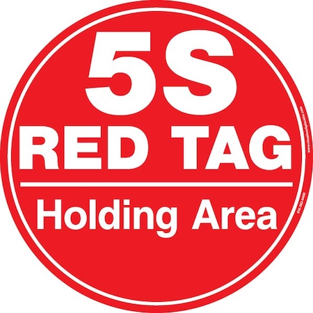 Visual Workplace Floor Sign, High Bond, 12", Round, 60-1609-RO12-F665 60-1609-RO12-F665