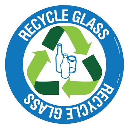 Visual Workplace Floor Sign, High Bond, 12", Round, 60-1609-RO12-F707 60-1609-RO12-F707