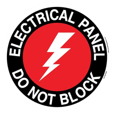 Visual Workplace Floor Sign, High Bond, 12", Round, Electrical Panel 60-1609-RO12-F700