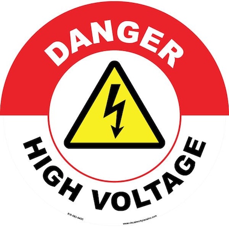 Visual Workplace Floor Sign, High Bond, 17", Round, 60-1609-RO17-D547 60-1609-RO17-D547