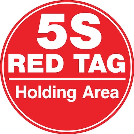 Visual Workplace Floor Sign, High Bond, 17", Round, 60-1609-RO17-F665 60-1609-RO17-F665