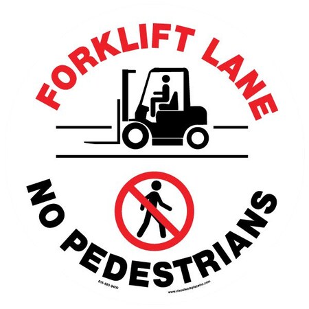 Visual Workplace Floor Sign, High Bond, 17", Round, 60-1609-RO17-F706 60-1609-RO17-F706