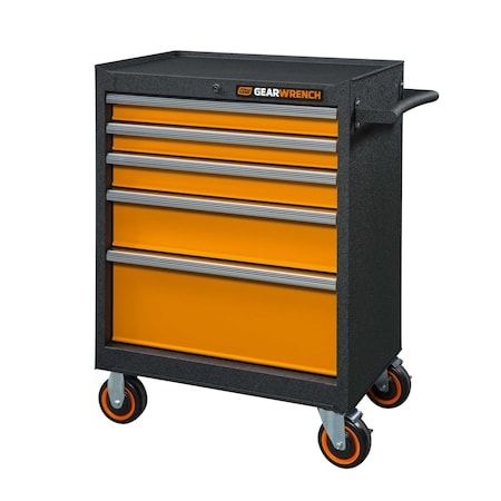 Gearwrench Tool Cabinet, 5 Drawer, Black/Orange, 26 in W 83241
