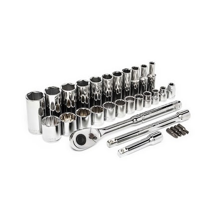 Crescent 30 Piece 3/8" Drive 6 and 12 Point SAE Mechanics Tool Set CSWS8C