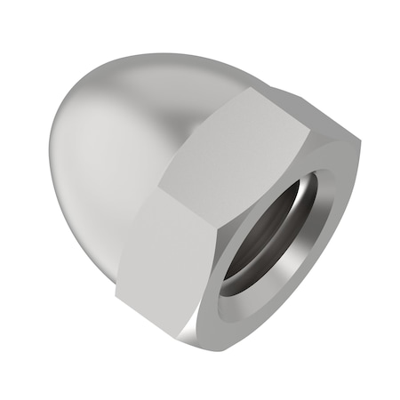 Zoro Select Low Crown Cap Nut, 5/8"-11, 18-8 Stainless Steel, Plain, 1 in H, 2 PK CPB252
