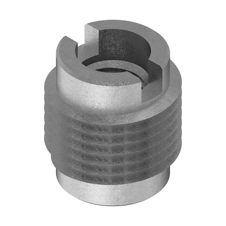 Zoro Select Knife Thread Insert, 1/4"-28 Int Thrd Sz, 1/2 in L, 3/8 in Dia., 18-8 Stainless Steel, Plain, 10 PK 400-428-CR-PK10