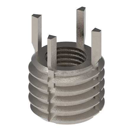 Zoro Select Key Locking Thread Insert, Extra Heavy Wall, 4 Keys, 3/8"-24 Int Thrd Sz, 5/8"-11 Ext Thrd Sz, 10 PK 217-076536