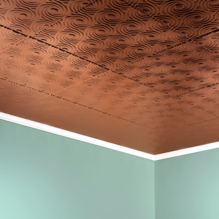 Fasade Fasade Cyclone 2'x2' Glue Up Ceiling Tile Polished Copper 5pk PG7225