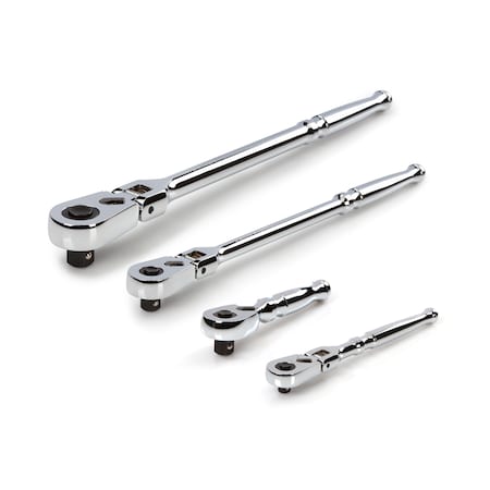 Tekton Srh 134 64 1 4 3 8 1 2 Inch Drive Flex Head Quick Release Ratchet Set 4 Piece Zoro Com