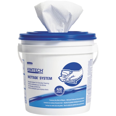 Kimtech Kimtech WetTask Prep Wipers, 12" x 12 1/2", White, 6 Rolls/Case KW155