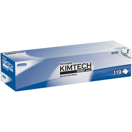 Kimtech Kimwipes® Low-Lint Wipers, 2 Ply, 11.8" x 11.8", White, 119/Box, 15 Boxes/Case KW130