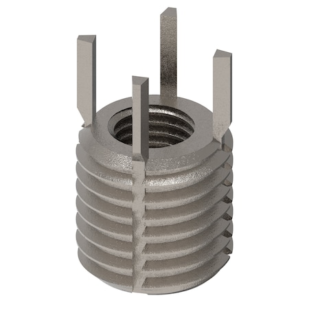 Zoro Select Key Locking Thread Insert, Thin Wall, 4 Keys, M6-0.75 Int Thrd Sz, M10-1.25 Ext Thrd Sz, 10 PK 217-076552