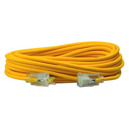 Southwire SJEOW Extension Cord, 14 AWG, Outdoor, 14/3, 1 Outlets, 5-15R, Yellow, 5-15P, 100 ft 1489SW0002