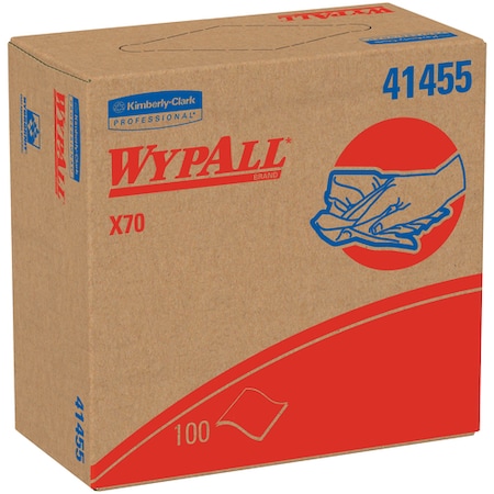 Wypall Kimberly Clark WypALL X70 Industrial Pro Wipers Dispenser Box, 9.1" x 16.8", White, 100/Box, 10 Boxes/Case KW120