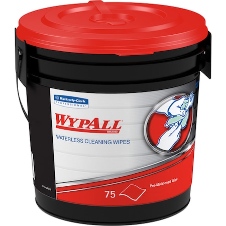 Wypall Kimberly Clark® WypALL® Waterless Cleaning Wipes, 9.5" x 12", White, 75/Container, 6 Containers/Case KW146