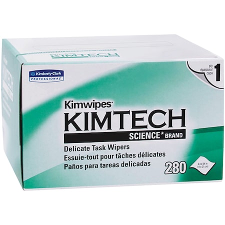 KIMTECH Kimwipes Low-Lint Wipers, 1 Ply, 4.4, PK30, White, 30 PK KW128