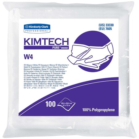 Kimtech Pure Kimtech® Pure® W4 Cleanroom Wipers, 12" x 12", White, 500/Case KW142