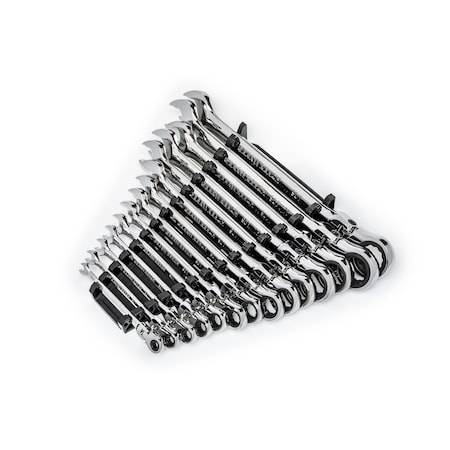 Gearwrench 14 Piece 90-Tooth 12 Point Flex Head Ratcheting Combination SAE Wrench Set 86759