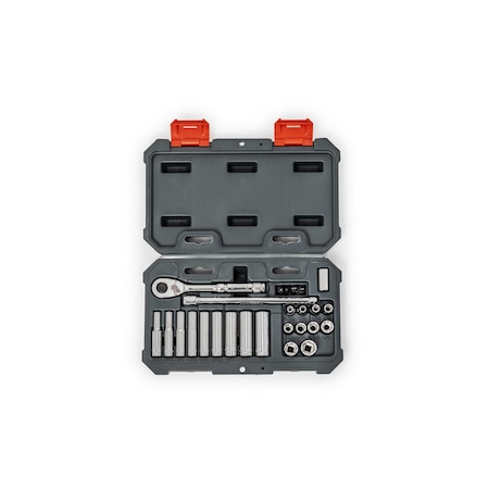 Crescent 26 Piece 1/4" Drive 6 Point Standard & Deep SAE Mechanics Tool Set CSWS2C