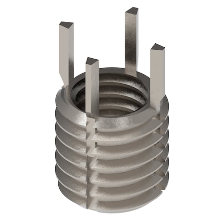 Zoro Select Key Locking Thread Insert, Thin Wall, 4 Keys, 1/2"-20 Int Thrd Sz, 5/8"-11 Ext Thrd Sz, 10 PK 217-077526