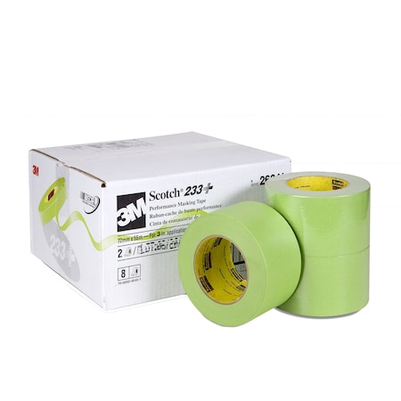 Scotch Performance Masking Tape, 0.95 in W x 60 yd L, Green, Acrylic Adhesive, 8 PK 233+