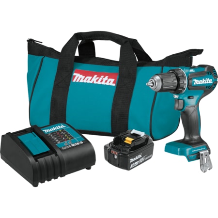 Makita 18V LXT Drill Kit, 1/2 in, 18 V DC, Cordless Drill XFD131