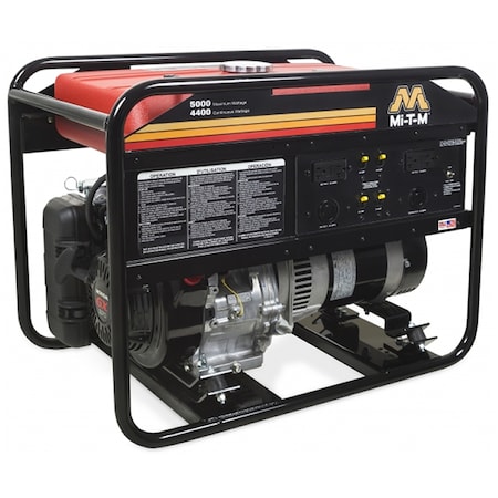 Mi-T-M Portable Generator, Gasoline, 4,400 W Rated, 5,000 W Surge, 120/240V AC, 36.7/18.3 A GEN-5000-0MH0