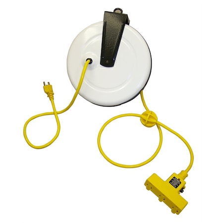 General Tools Power Supply Reel W/ 30' Cord, Triple Receptacle/Circuit Breaker GEN2630-3000