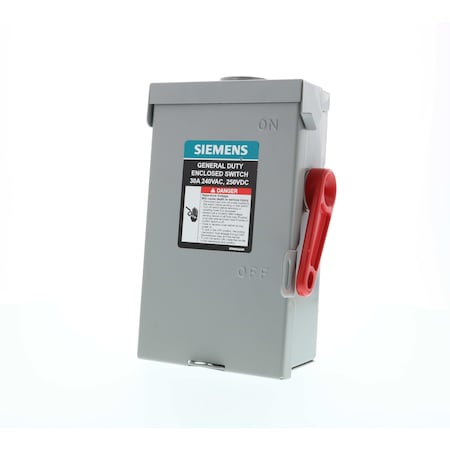 Siemens Safety Switch, Fusible, 30 A, Steel GF321NRA
