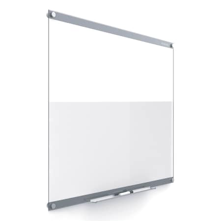 Quartet Dry Erase Board, Glass, 24 in, 36 in, No Frame Frame, White, Gloss GI3624