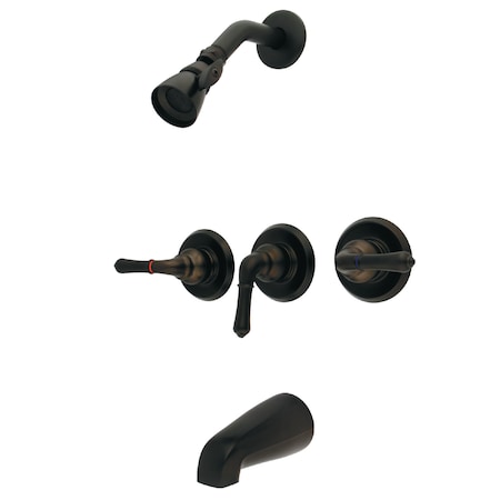 Kingston Brass Tub and Shower Faucet, Oil Rubbed Bronze, Wall Mount GKB235