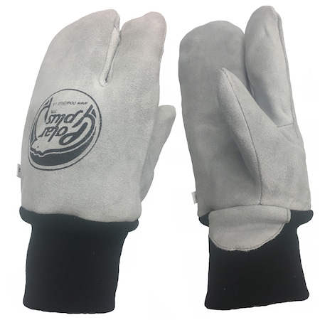 Polar Plus Cold Protection Mittens, Cowhide Leather Palm, Insulated Lining, Gray, L GL-M5-103-L